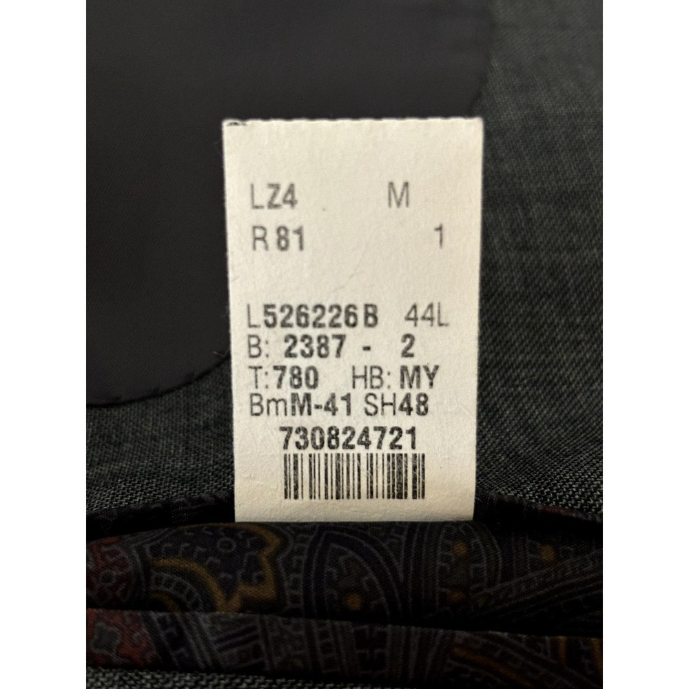Lauren Ralph Lauren Gray Grey 100% Wool Sport Coat Blazer Suit Jacket Size 44L - Picture 9 of 14